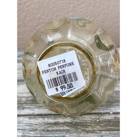 Fenton Art Glass Blue Daisy Perfume Bottle w/ Stopper – Hand Painted by M Young - Picture 6 of 12